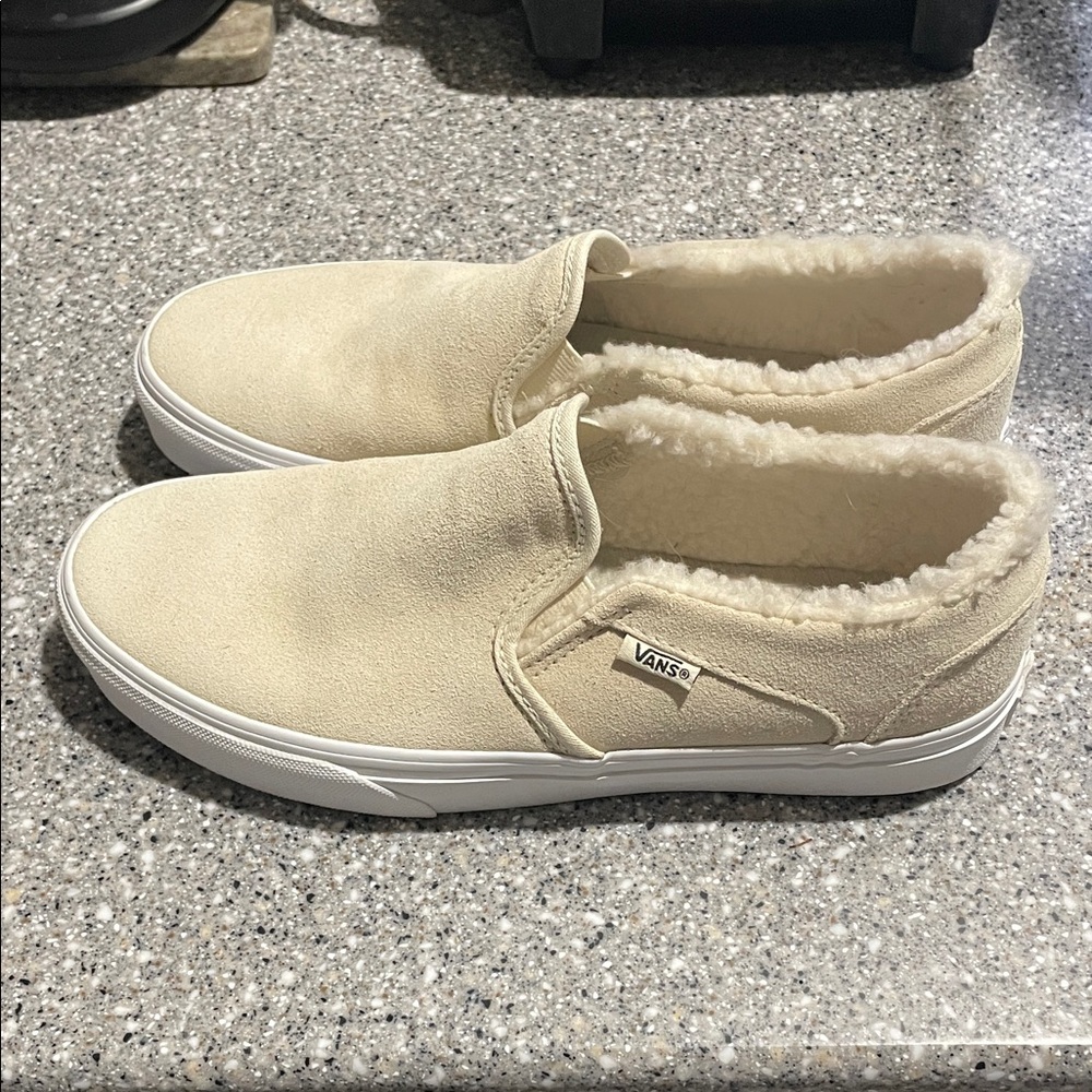 Vans Cozy Cream Slip-On Sneakers